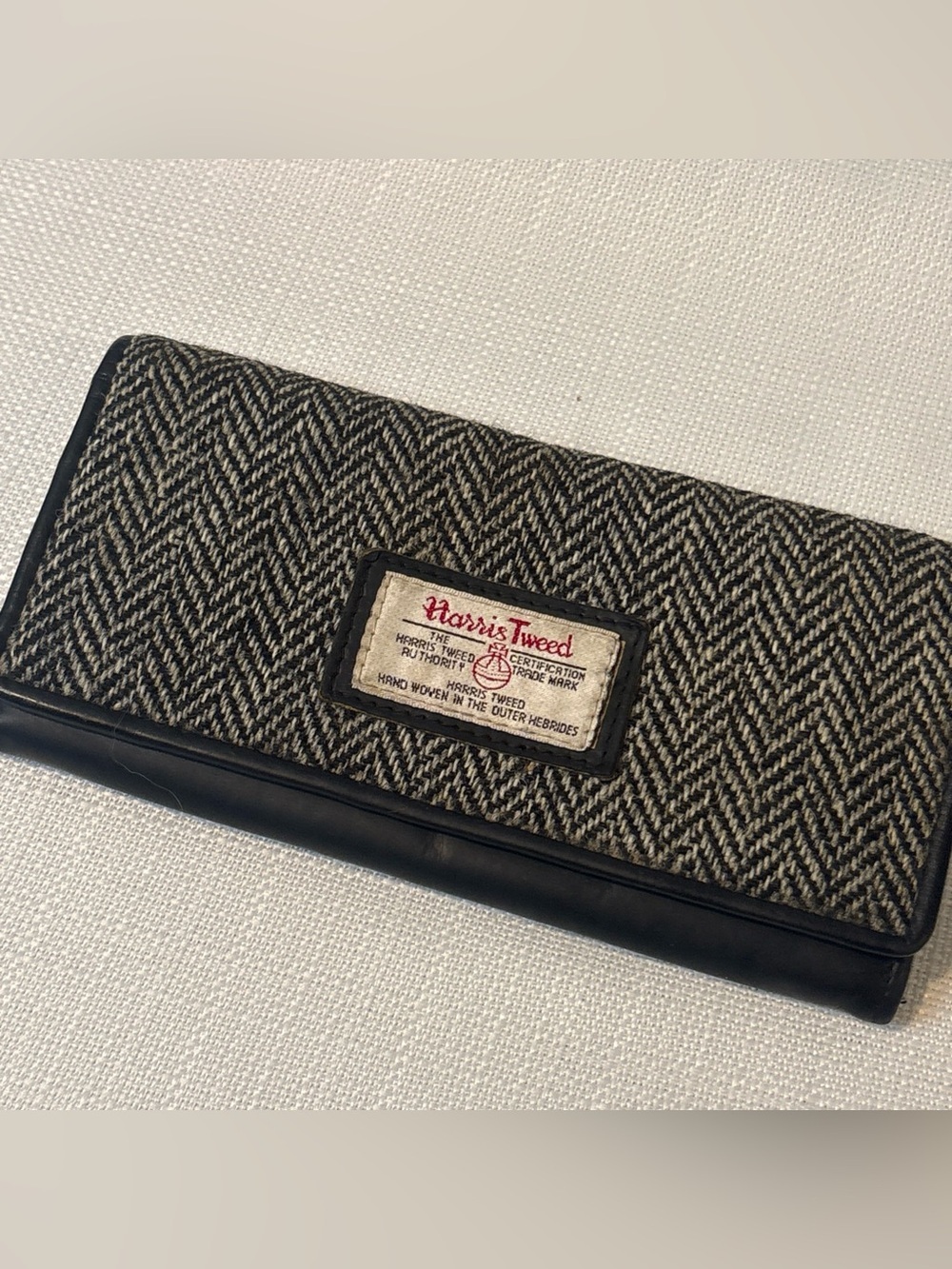 Black & Ivory Herringbone Women's Wallet